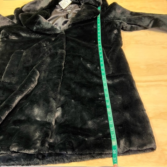 DKNY Women’s Black Front Button Down Faux Fur Jacket Coat Size XL - Picture 12 of 13